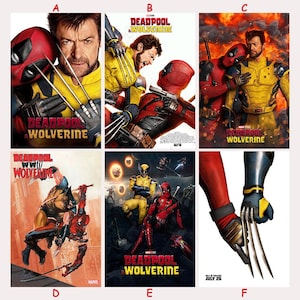Deadpool & Wolverine Movie Poster, Deadpool Poster, Wolverine Poster, Film Fan Collectibles ,Room Decor, Home Decor Wall Art Posters Gifts