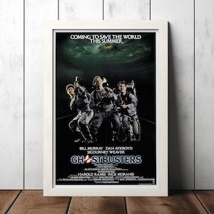 Póster clásico de la película Cazafantasmas (1984) - Objetos de colección para cinéfilos - Póster vintage - Decoración del hogar - Arte mural - Pósters y regalos