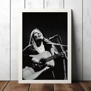 Plakat koncertowy Joni Mitchell - Kolekcjonerskie przedmioty dla fanów muzyki - Vintage Music Poster - Wystrój wnętrz - Sztuka ścienna