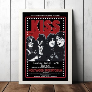KISS Concert Poster - Music Fan Collectibles - Vintage Music Poster - Home Decor - Wall Art