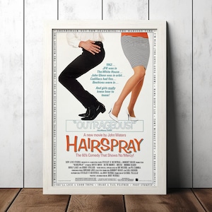 Póster clásico de la película Hairspray (1988) - Artículos de colección para cinéfilos - Póster vintage - Decoración del hogar - Arte mural - Pósters y regalos