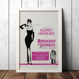 Breakfast at Tiffany&#39;s 1961 Vintage Classic Movie Poster - Film Fan Collectibles - Vintage Movie Poster - Home Decor - Wall Art