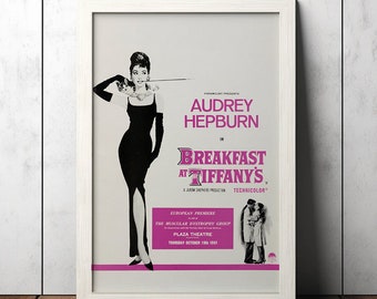 Breakfast at Tiffany's 1961 Vintage Classic Movie Poster - Film Fan Collectibles - Vintage Movie Poster - Home Decor - Wall Art