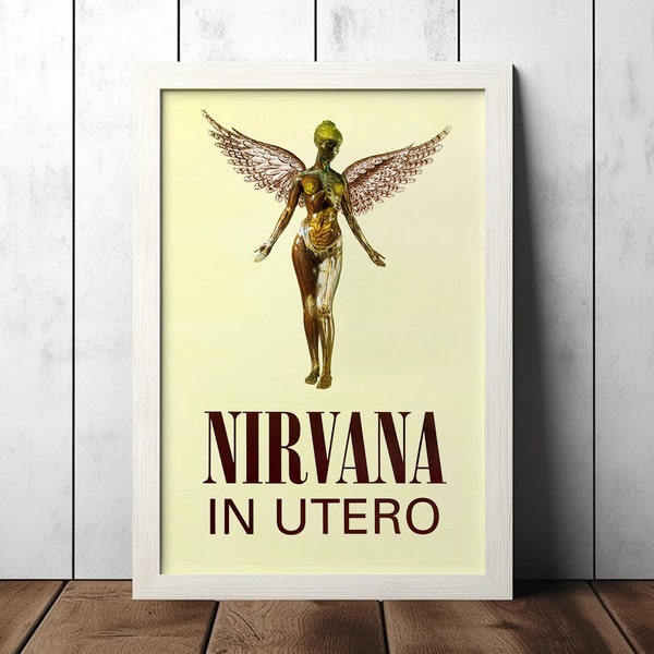 Cartel de Nirvana In Utero - Coleccionables de fans de la música - Cartel de música vintage - Decoración del hogar - Arte de la pared