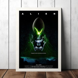 Alien (1979) Pôster de filme clássico - Colecionáveis de fãs de cinema - Pôster de filme vintage - Decoração para casa - Arte de parede