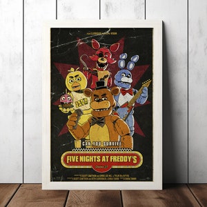 2023 Five Nights Movie At Freddy's Poster Canvas Wall Art Fnaf Horror Movie  Modern Home Gifts Wall Decor for Boys and Girls Room (B,Canvas Roll 16x24