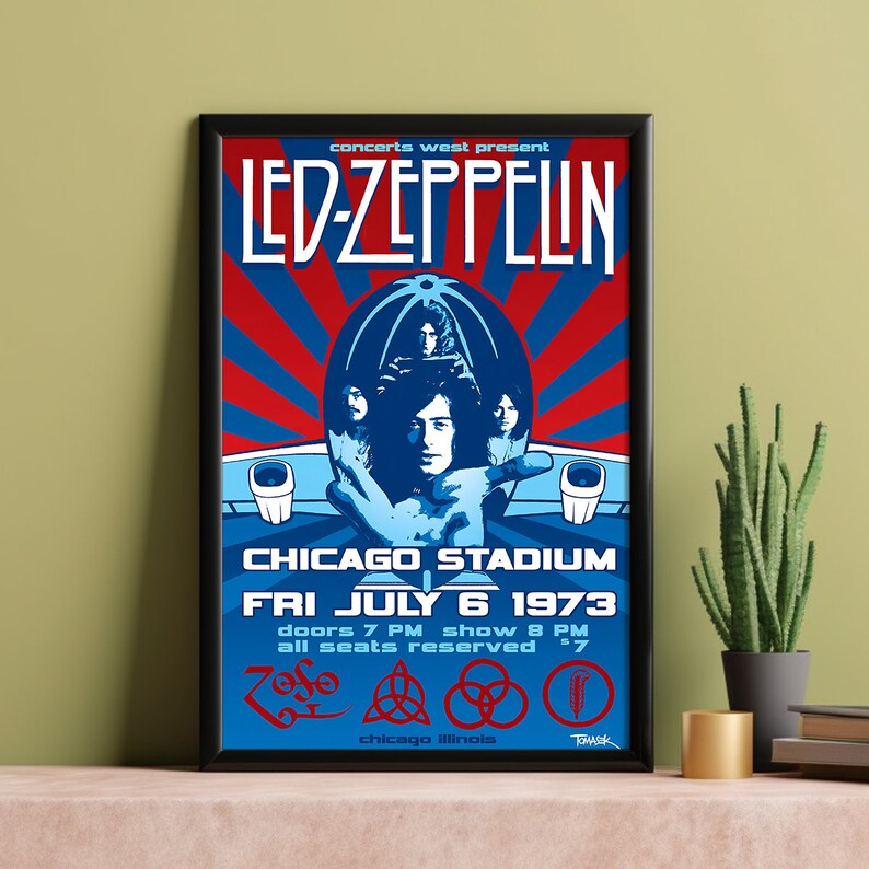 Led Zeppelin Poster Vintage Concert Poster Music Fan Etsy Australia