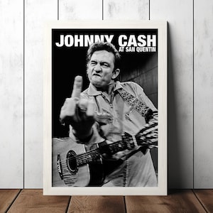 Johnny Cash - Pôster de San Quentin - Colecionáveis para fãs de música - Pôster de música vintage - Decoração para casa - Arte de parede
