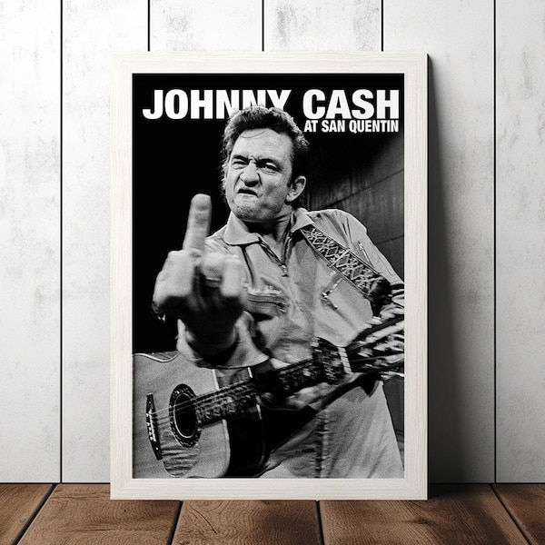 Johnny Cash - San Quentin Poster - Musik Fan Sammlerstücke - Vintage Musik Poster - Home Decor - Wand Kunst