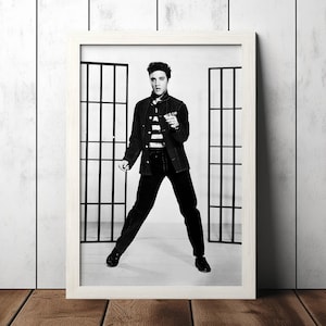 Elvis Presley Jailhouse Rock Vintage Poster - Music Fan Collectibles - Retro Music Poster - Home Decor - Wall Art