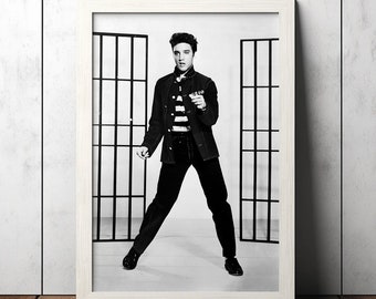 Elvis Presley Jailhouse Rock Vintage Poster - Music Fan Collectibles - Retro Music Poster - Home Decor - Wall Art