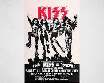 KISS Concert Poster - KISS Music Fan Collectibles - KISS Vintage