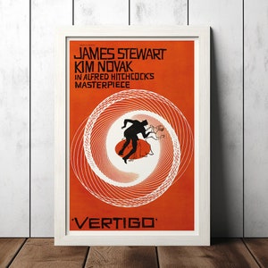 Vertigo (1958) Classic Vintage Movie Poster - Film Fan Collectibles - Home Decor - Wall Art - Poster Gifts