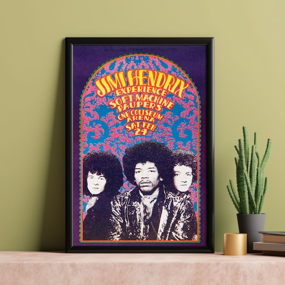 Jimi Hendrix Experience 1968 Concert Poster - Music Fan