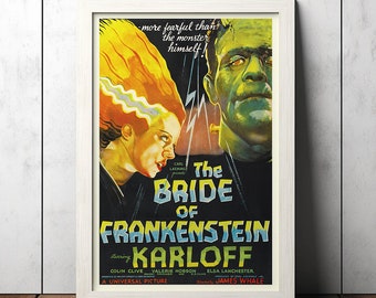 Bride of Frankenstein (1935) Classic Movie Poster - Film Fan Collectibles - Vintage Movie Poster - Home Decor - Wall Art - Poster Gifts