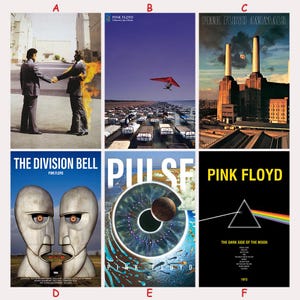 Póster de Pink Floyd - Póster de álbum musical - Objetos de colección para aficionados a la música - Póster musical vintage - Decoración del hogar - Arte mural - Póster en lienzo