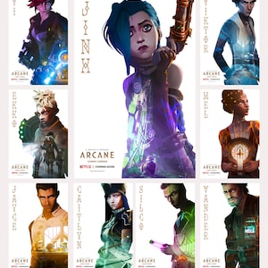 League of Legends Charakter Poster, Arcane League Animation Poster, Leinwanddruck, Raumdekor, Wohndekor, Wandkunst, Poster Geschenke