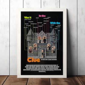 Clue (1985) klassieke filmposter - verzamelobjecten filmfans - vintage filmposter - woondecoratie - kunst aan de muur - posters cadeaus