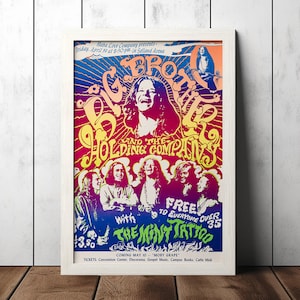 Janis Joplin 1968 Concert Poster - Collezionabili per fan della musica - Poster musicali vintage - Arredamento per la casa - Arte murale
