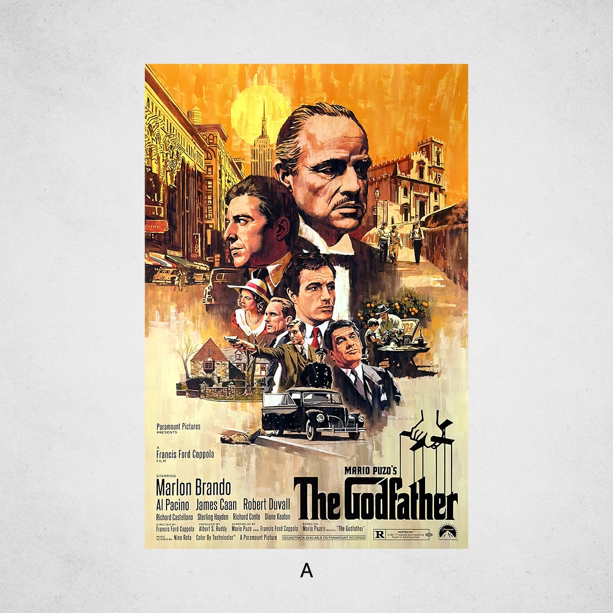 The Godfather 1972 Classic Vintage Movie Poster - Film Fan