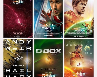 Manifesto del film Project Hail Mary (2026), decorazioni natalizie, decorazioni per la casa, arte murale, poster e regali, stampa su tela