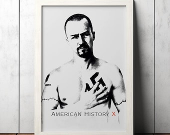 American History X (1998) Classic Movie Poster - Film Fan Collectibles - Vintage Movie Poster - Home Decor - Wall Art