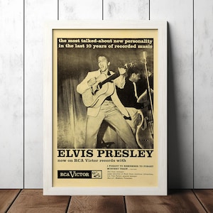 Elvis Presley 1955 Vintage Concert Poster - Music Fan Collectibles - Vintage Music Poster - Home Decor - Wall Art