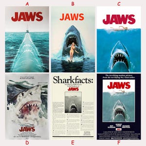Jaws Vintage Classic Movie Poster - Film Fan Collectibles - Vintage Movie Poster - Home Decor - Wall Art