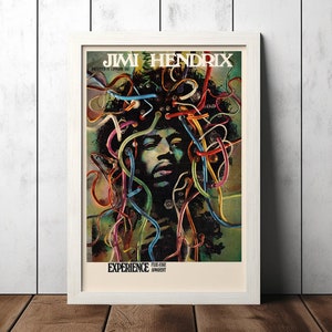 Póster del concierto de Jimi Hendrix Experience 1969 Wire-Hair - Objetos de colección para fanáticos de la música - Póster de música vintage - Decoración del hogar - Arte de pared