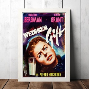 Notorious - German Classic Movie Poster - Film Fan Collectibles - Vintage Movie Poster - Home Decor - Wall Art - Posters Gifts