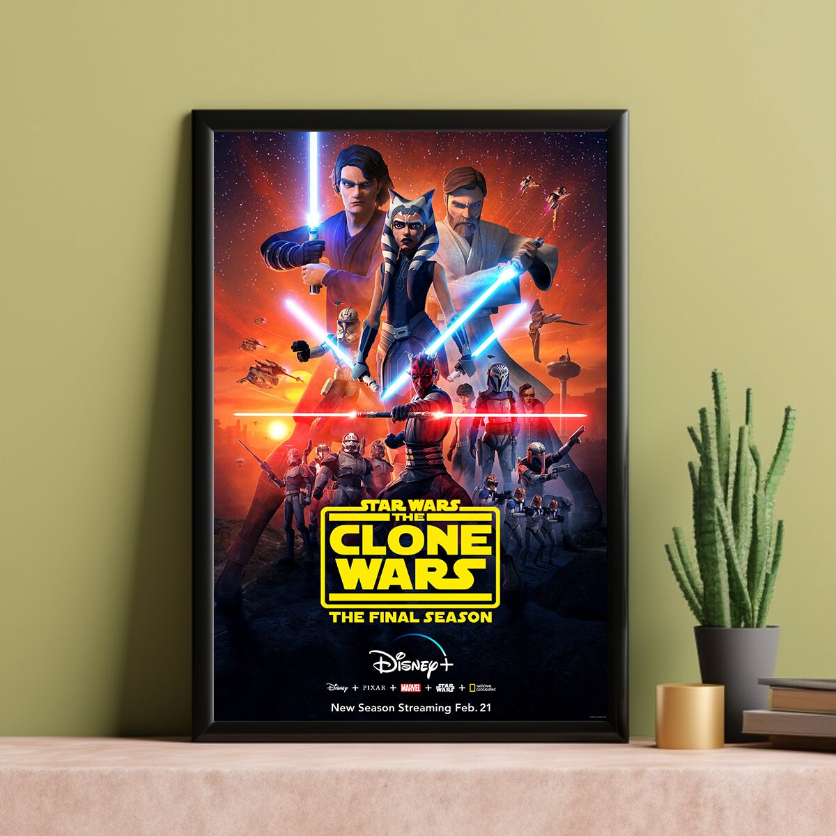 Star Wars: The Clone Wars Movie Poster - 27x40 Inches, Unframed Reproduction Print, Multicolor