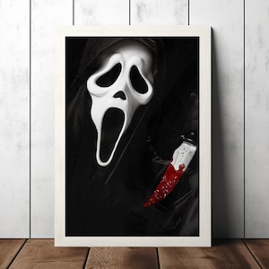 Horror Ghost Poster - Horror Film Poster - Dark Academia - Halloween Decor Poster - Canvas Print - Home Decor - Room Wall Decor