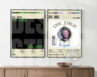 Dr Dre's 2001 - The Chronic Album Cover Wall Poster / Vintage Poster / Minimalist Poster / Wall Art / Home Decor Best Music Album Posters