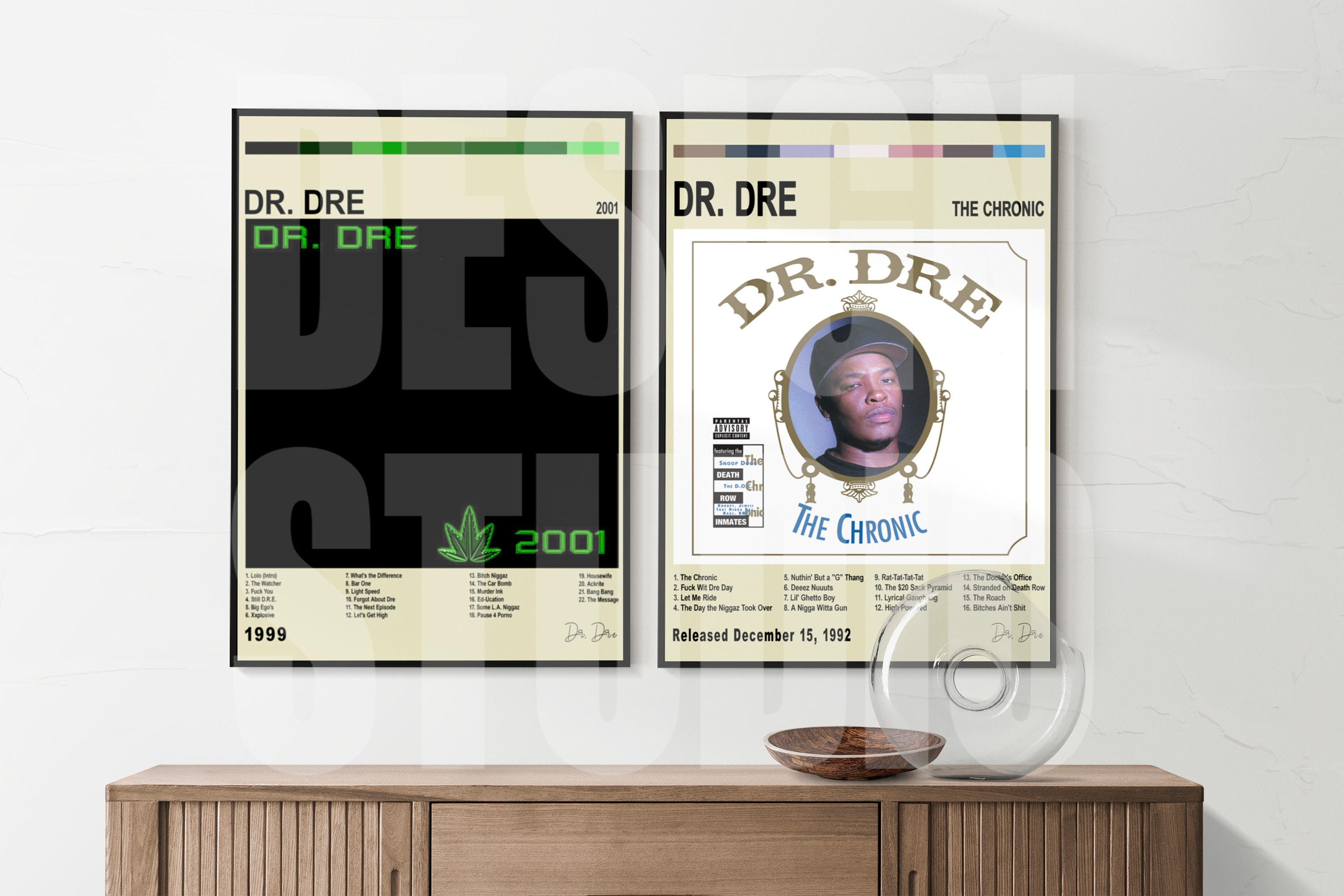 Dr Dre Posters 2001 Poster Rap Music Album Cover Tracklist Wall Art Picture  Canvas Painting Poster