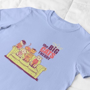 The Big Cat Theory-Camiseta del programa de televisión The Big Bang Theory, regalo de Meme, camiseta divertida estilo camiseta, camisa musical Unisex Azul