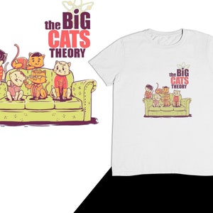 The Big Cat Theory-Camiseta del programa de televisión The Big Bang Theory, regalo de Meme, camiseta divertida estilo camiseta, camisa musical Unisex imagen 2