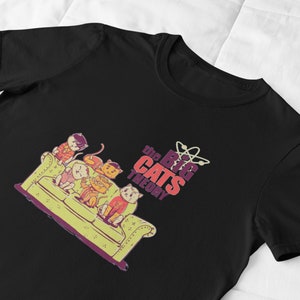 The Big Cat Theory-Camiseta del programa de televisión The Big Bang Theory, regalo de Meme, camiseta divertida estilo camiseta, camisa musical Unisex Negro