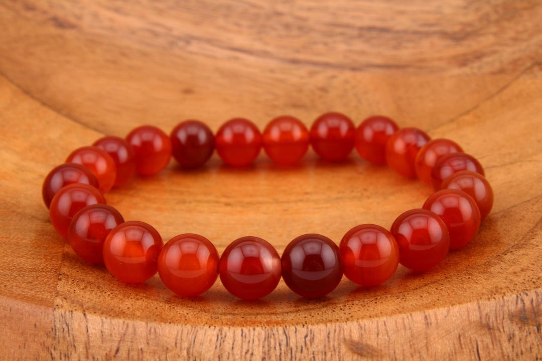 Natural Red Onyx Bracelet Strength & Protection Gemstone Bracelet