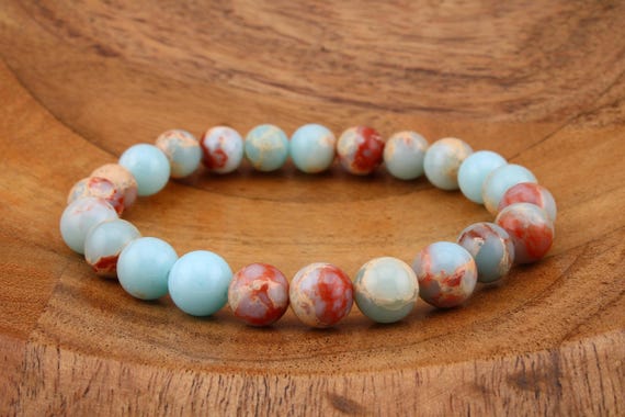 Imperial Jasper Women's Bracelet 6mm 8mm Beaded Stretch Bracelet Elastic Healing Stone Bracelet Protection Positivity Jewelry For her/him