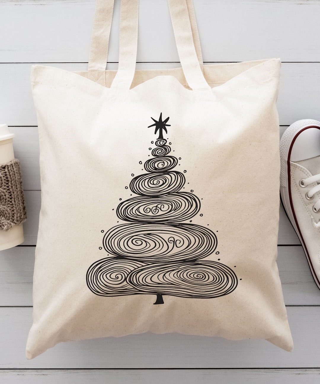 Christmas Tree Tote Bag Christmas Grocery Bag Reusable XMAS Etsy