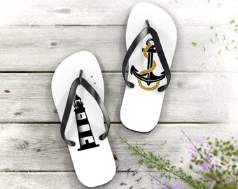 Beach Flip Flops, Marine Sandals, Sea Themed Gift, Gift for Her, Fun Beach Shoes, Flipflops, Nautica Sandals, Summer Sandals, Womens Sandals