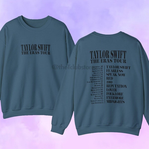 Blue Crew Neck Eras Tour Etsy