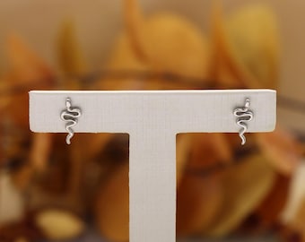 S925 Sterling Silver Personalized Snake-Shaped Stud Earrings