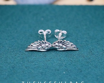 s925 angel wings wings feather stud earrings earrings