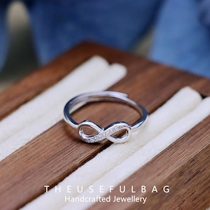 s925 sterling silver infinity adjustable ring fashion opening ring
