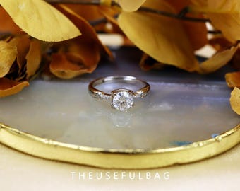 S925 silver four claw solitaire ring women fashion diamond ring adjustable finger ring index finger ring