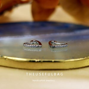 S925 Sterling Silver Heart Ear Cuffs for Women, Love Heart Design, Elegant and Simple Earrings