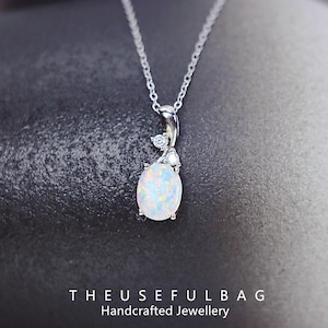 新作 S925 シルバーネックレス オパールネックレス ペンダント チェーン付き