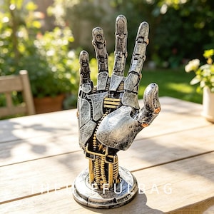 Cyberpunk Mechanical Robot Hand Resin Stand Game Controller Holder For Xbox Switch PS Desktop Decor Sci-Fi Ornament Gift For Gamers