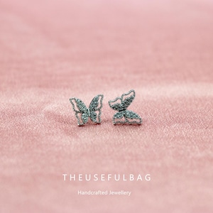 S925 Sterling Silver Butterfly Stud Earrings for Women, Paved with Zircon, Elegant Jewelry